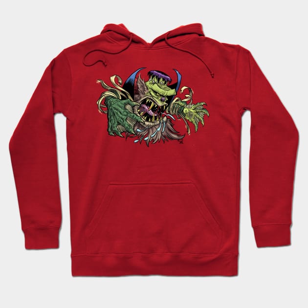 DraculaFrankensteinWerewolfMummy from the Black Lagoon Hoodie by Himmelworks